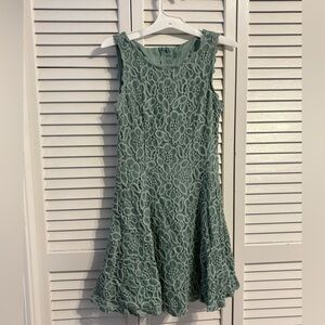 Chic Lace Mini Dress in Sage Green